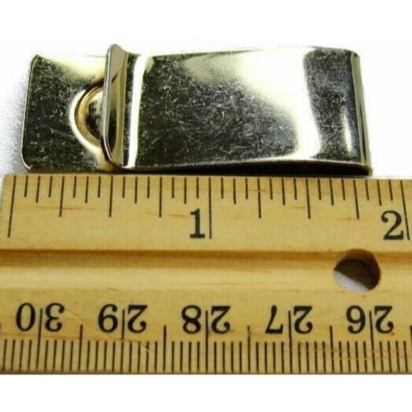 Money Clip Classic Mother Of Pearl Gold T Wallet Cash ID Credit Card Holder Vtg - Picture 5 of 11